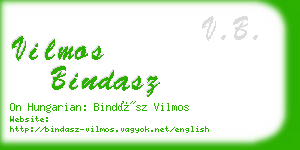 vilmos bindasz business card